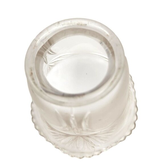 Vintage Frosted Emboss Glass Scallop Edge Light SHADE, Bulb Cover 3.75 inch high - Picture 3 of 8